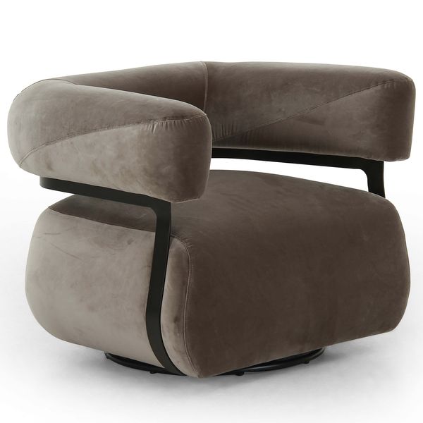 Okr?g?y sk¨®rzany stolik dekoracyjny Andra, opalony br?z ev9579681